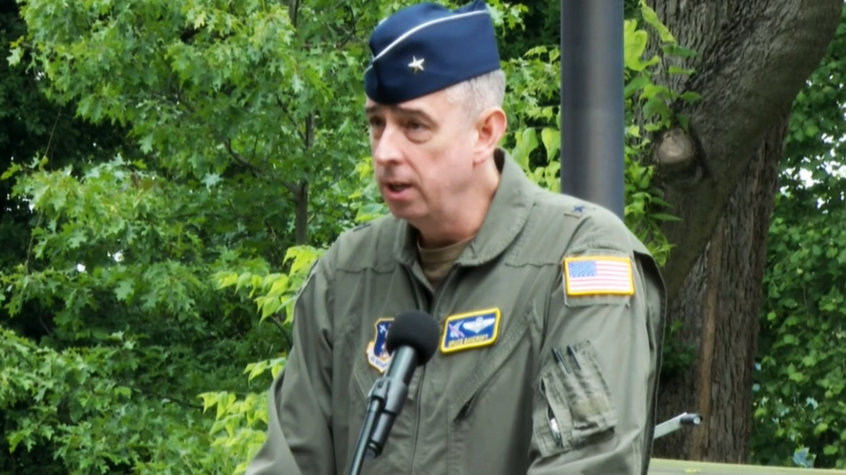 Service man talking at event